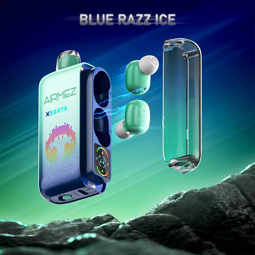 Airmez Xbeats 40000 Puffs Disposable Vape With TWS Earbuds Blue Razz