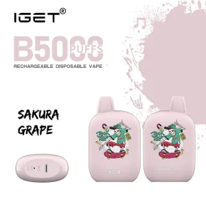 IGET B5000 Rechargeable Vape Device Sakura Grape 5000 Puffs