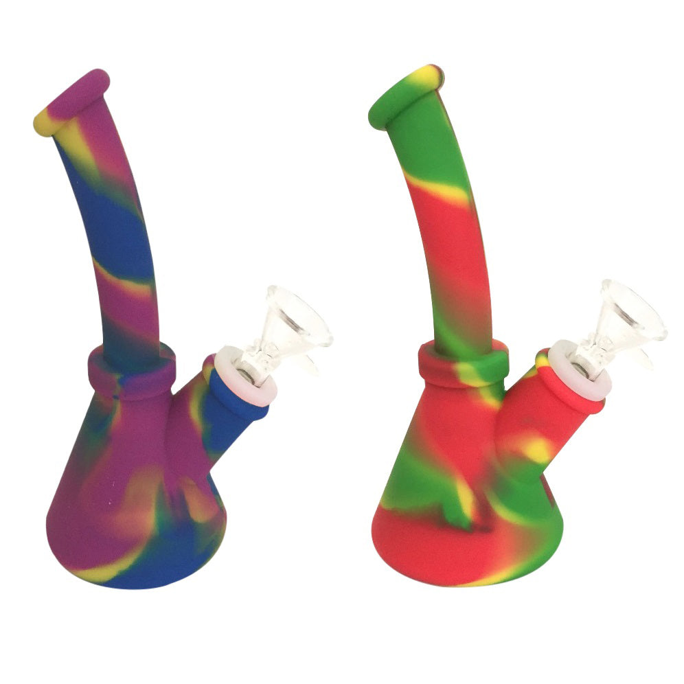 6.5 Inch Silicone Bong with Glass Bowl