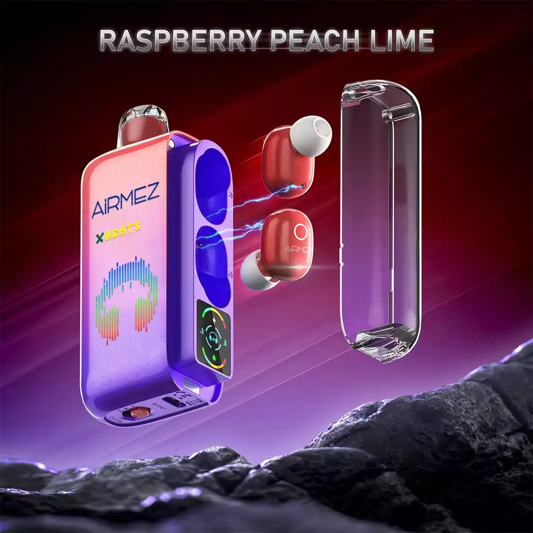 Airmez Xbeats 40000 Puffs Disposable Device, Raspberry Peach Lime