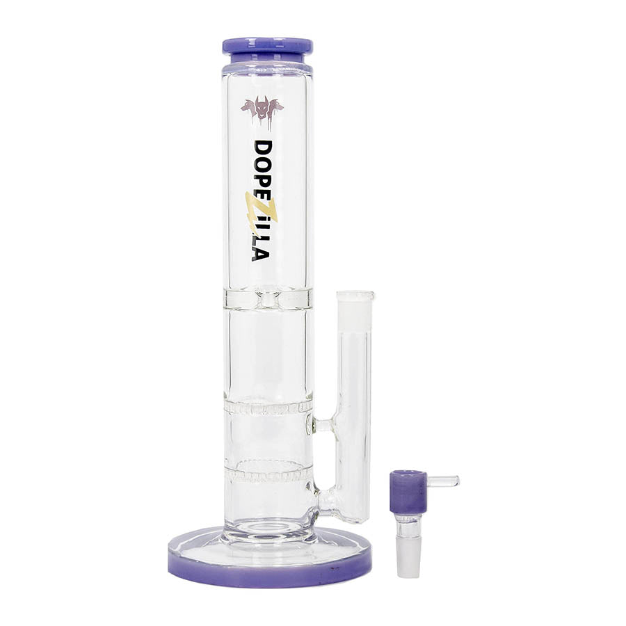 Dopezilla Cerberus 12 Inch Milky Purple Straight Tube Water Pipe